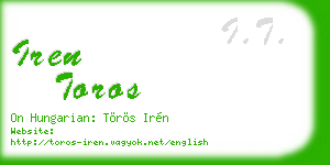 iren toros business card